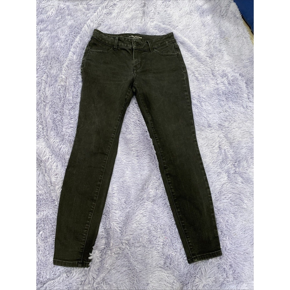 Maurices‎ Faded Black Mid Rise Stretch Jeans Women Sz Small Short Skinny M Jeans